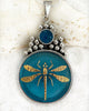 Deco Glass Collection Dragonfly Vibrant Blue Pendant