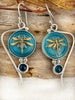 Deco Glass Collection Dragonfly Vibrant Blue  Earrings