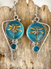 Deco Glass Collection Dragonfly Vibrant Blue  Earrings