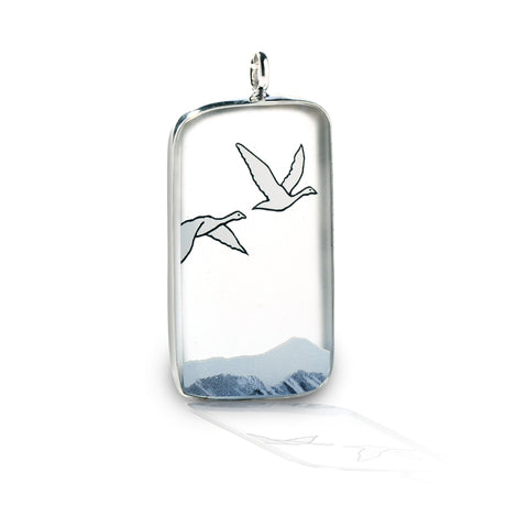 Deco Glass Collection Tree with Cat Over the Moon Pendant