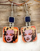 Vintage China Faces of Marilyn Andy Warhol Earrings
