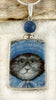 Vintage China Kats Blue Bow Kitty Pendant