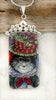 Vintage China Kats Grey Kitty Top Hat Pendant