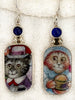 Vintage China Kats Kitty Kids Earrings