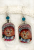 Vintage China Kats Kitty Babyface  Earrings