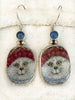 Vintage China Kats White Kitty Earrings