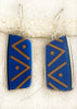Vintage China Festive Tribal Blue Earrings