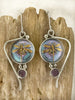 Deco Glass Collection Dragonfly Iridescent Earrings