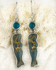 Coastal Glass Collection Blue Ocean Mermaid Earrings
