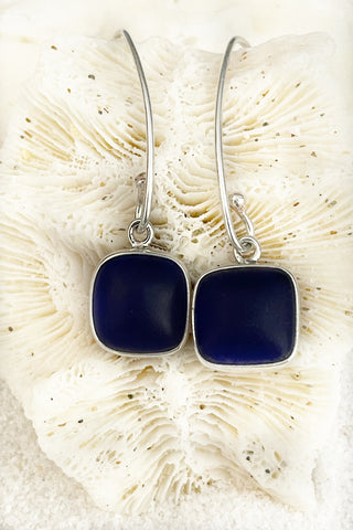Coastal Glass Collection Blue Ocean 3 Tier Earrings