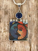 Deco Glass Collection Two Moon Face Pendant