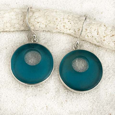 Coastal Glass Collection Blue Ocean 3 Drop Earrings