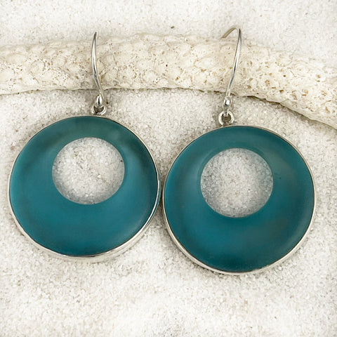 Coastal Glass Collection Blue Sky Mermaid Earrings