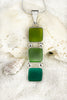 Coastal Glass Collection Green 3 Drop Pendant