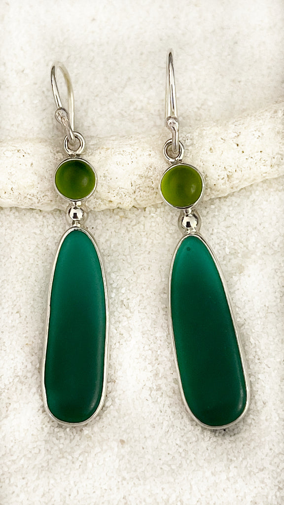Coastal Glass Collection Green Goddess Earrings