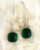 Coastal Glass Collection Green Drop Earrings