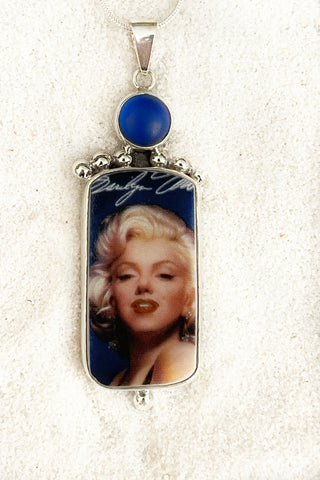 Vintage China Faces The Blue Eyed Girl Pendant