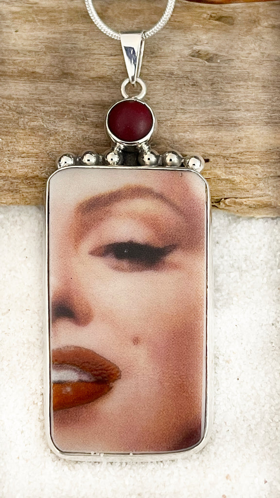 Vintage China Faces of Marilyn Sultry Pendant